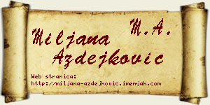 Miljana Azdejković vizit kartica